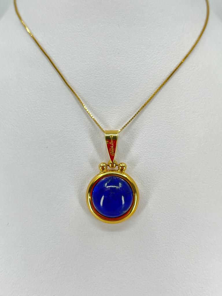 Lapis Lazuli 18 Karat Gold Pendant
