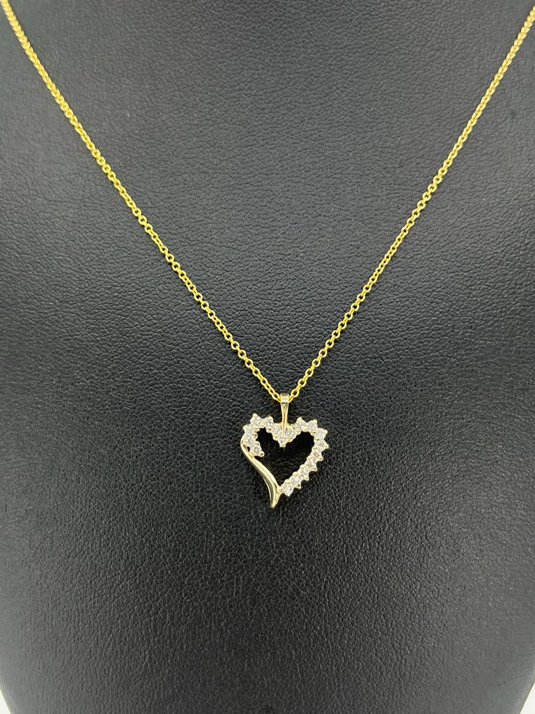 Petite Heart & Diamond Pendant